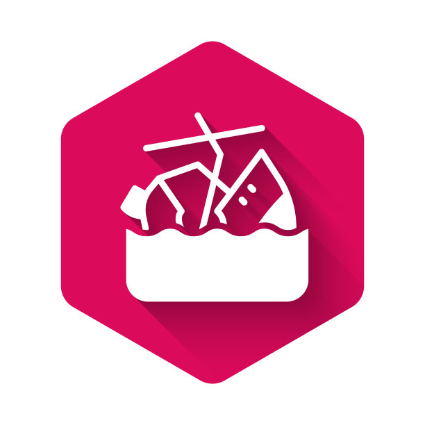 沉没的白色游轮图标孤立与长图片下载