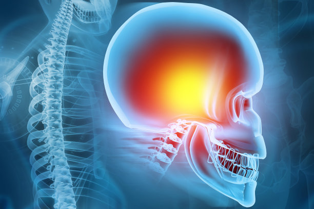 疼痛的头骨，x光片，医学概念。三维演示图片下载