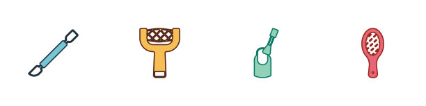 设置角质层推手指甲锉和美甲图标图片下载