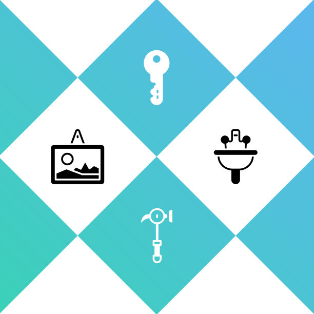 设置图片锤屋钥匙和脸盆图标图片下载