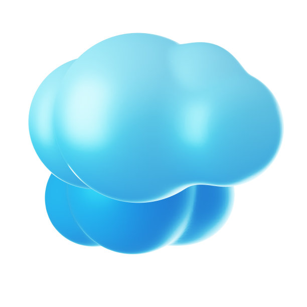 白色背景的3d图标大多是多云的。图片下载