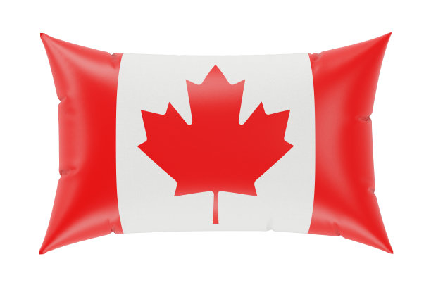 加拿大国旗枕头。三维渲染图片下载