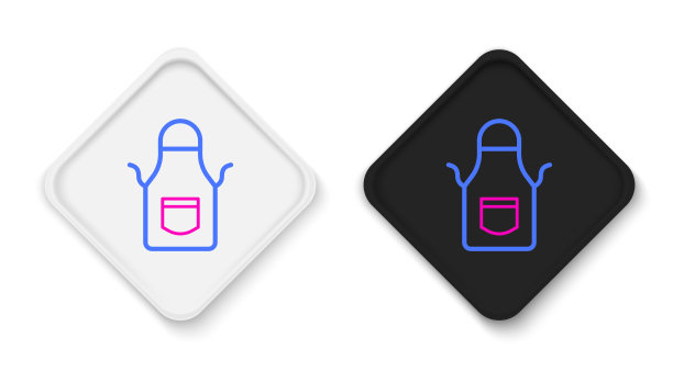 线铁匠围裙图标孤立在白色图片下载