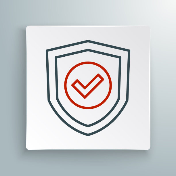 线屏蔽与复选标志图标隔离在白色图片下载