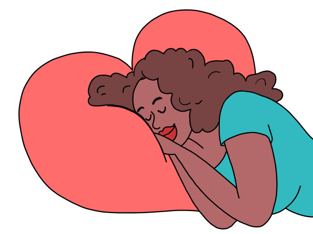 一位年轻的非洲妇女晚上睡觉休息图片下载