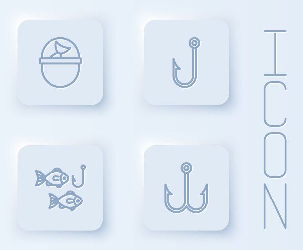 用鱼钩和鱼钩将钓线捞起图片下载