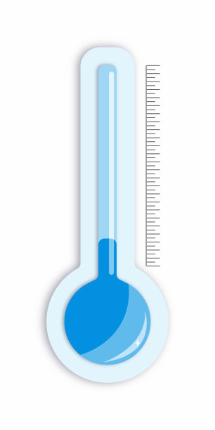 白色背景上寒冷天气温度计图标的矢量孤立插图。网站、应用程序或信息图表的平面网页设计元素。图片下载