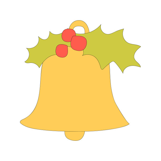 圣诞钟声插图。新年装饰矢量元素，五彩缤纷的节日钟声图标。图片下载