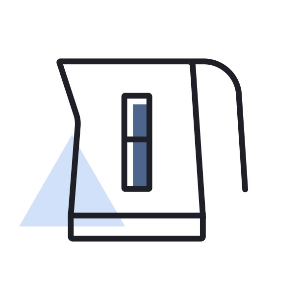 电水壶矢量图标。厨房电器图片下载