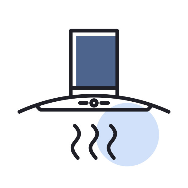 厨房引擎盖矢量图标。厨房电器图片下载