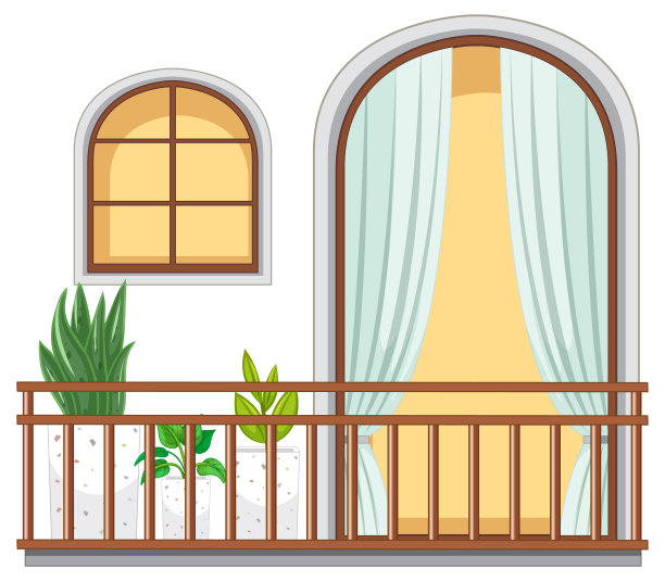 公寓楼立面阳台图片下载