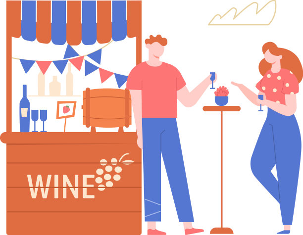 葡萄酒市场或街边小摊小酌图片下载