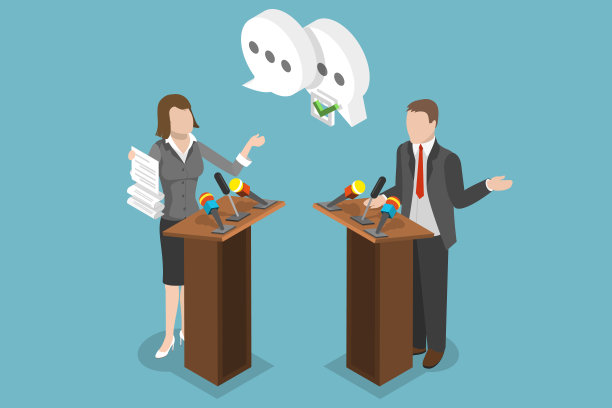 三维等距平面矢量辩论的概念说明图片下载