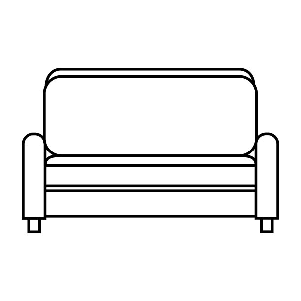 现代沙发轮廓矢量插图图片下载