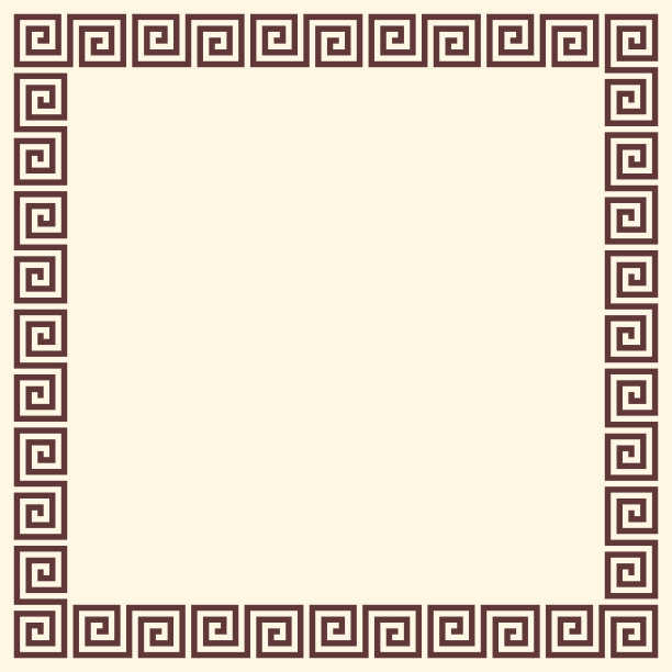 希腊关键边框，无缝画框集合。装饰古代漫步图片下载