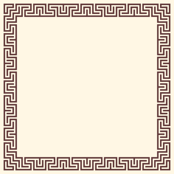 希腊关键边框，无缝画框集合。装饰古代漫步图片下载