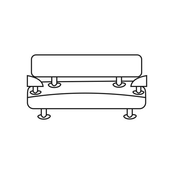 舒适的现代软沙发轮廓矢量插图图片下载