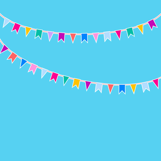 狂欢节花环，狂欢节装饰，节日彩带。向量,卡通插图。向量。图片下载