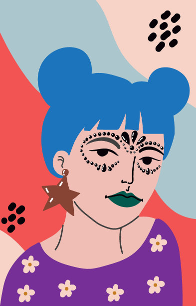 一个有创意的水晶妆容的女人。眼睛周围的宝石。节日或日常的珠宝风格。图片下载