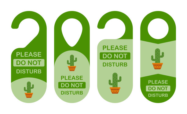 酒店挂签仙人掌图片下载