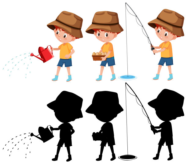 一个男孩做不同的活动图片下载