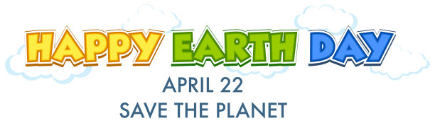 快乐地球日排版标志设计图片下载