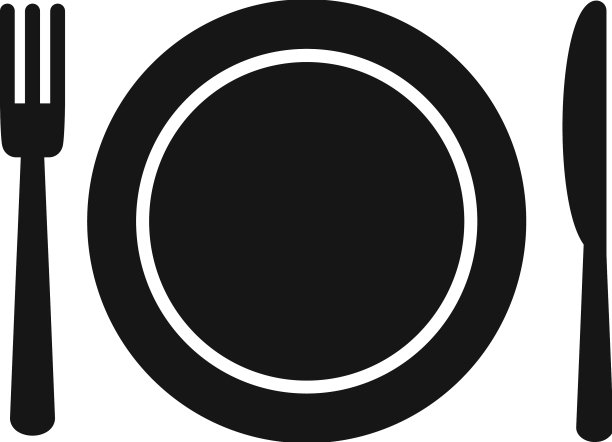 餐盘叉子简易午餐图标图片下载