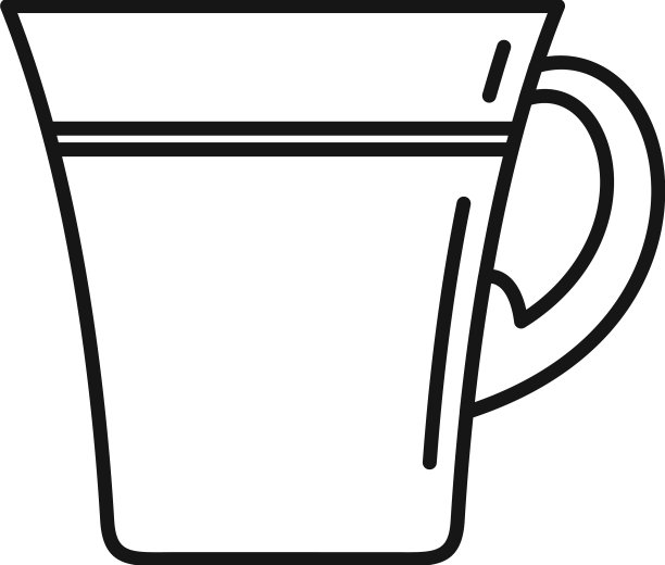 马克杯咖啡杯轮廓图标图片下载