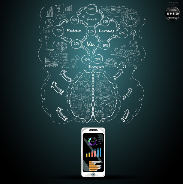 插画商业。设计现代理念和概念思考创意。为头脑风暴，社交网络，成功，计划，思考，搜索，分析，沟通，未来的想法创新技术。图片下载