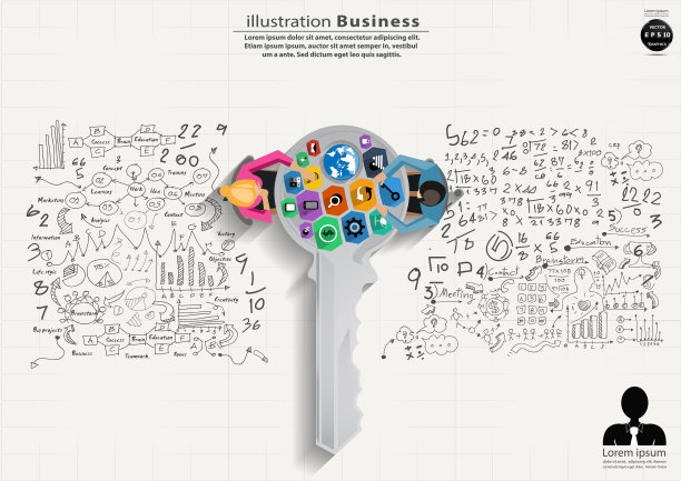 插画商业。设计现代理念和概念思考创意。为头脑风暴，社交网络，成功，计划，思考，搜索，分析，沟通，未来的想法创新技术。图片下载
