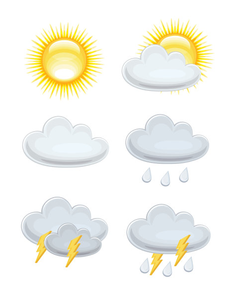 天气预报的天气图标图像集图片下载