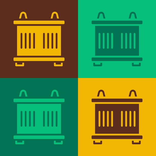 波普艺术容器图标孤立的颜色图片下载