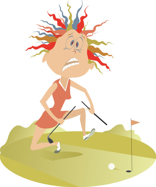 高尔夫球场上让高尔夫女选手心烦意乱图片下载
