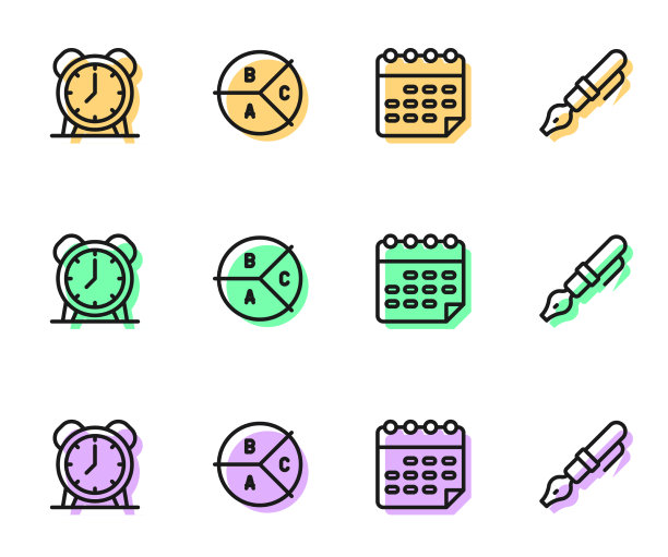 设定行校时间表闹钟饼图图片下载