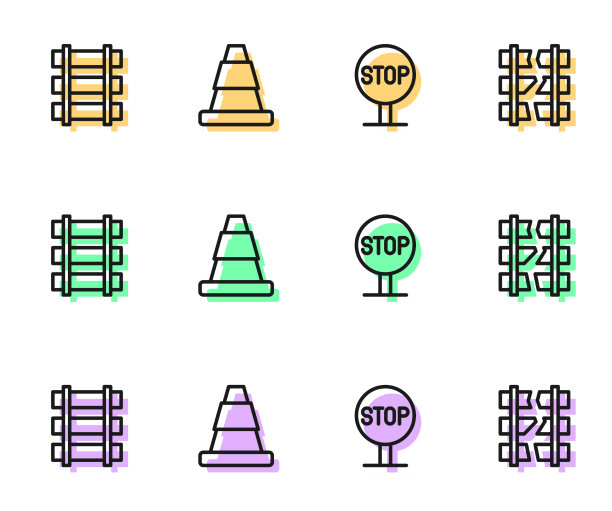 设置线路停止标志铁路轨道图片下载