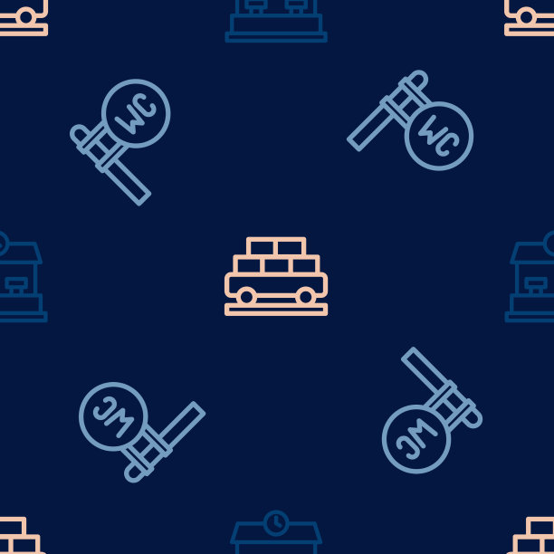 设线火车站厕所和货运列车图片下载