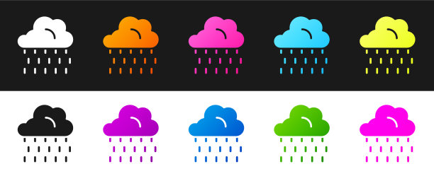设置云与雨图标隔离在黑色和图片下载