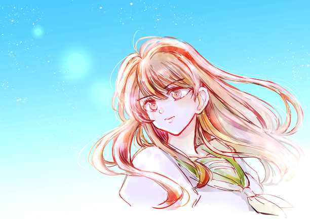 一个积极的女学生的插图图片下载