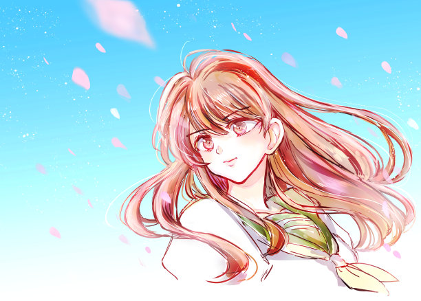 一个积极的女学生的插图图片下载