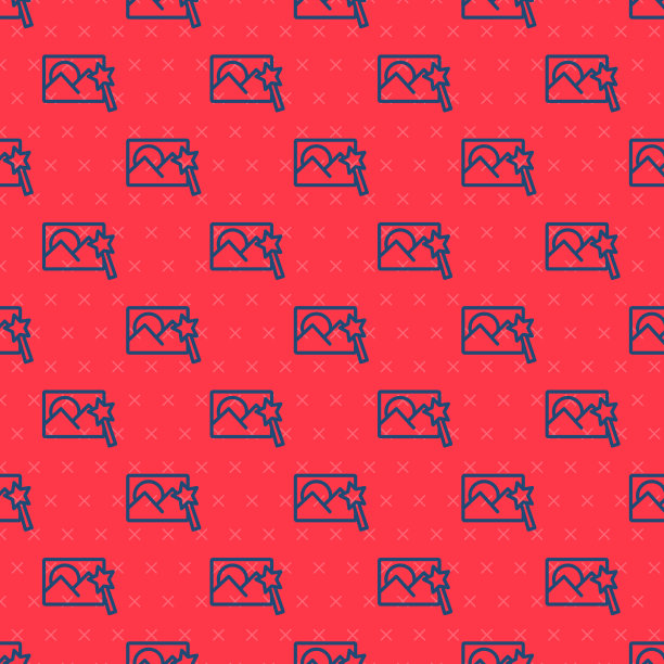 蓝色线条的照片修饰图标隔离无缝图片下载