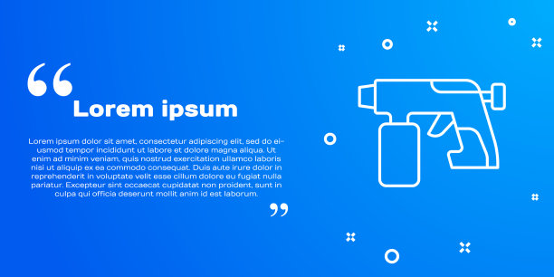 喷漆枪图标白线隔离在蓝色上图片下载