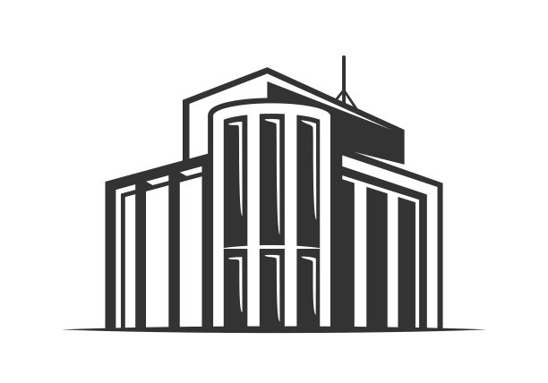 现代建筑建筑孤立在白色图片下载