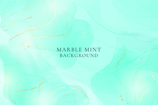 皇家青色薄荷液体大理石水彩图片下载