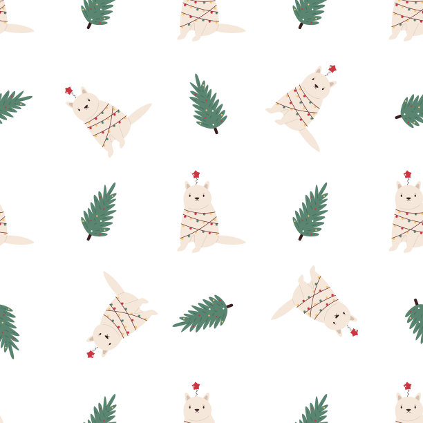 无缝假日模式与猫在光图片下载