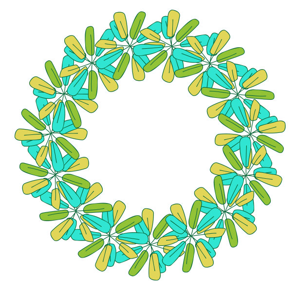 孤立设计植物可爱花环图片下载