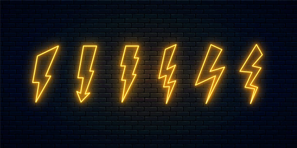 霓虹闪电收集高压螺栓图片下载