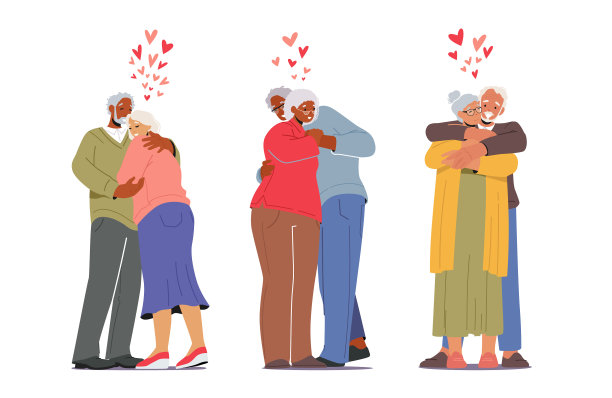 老年恩爱夫妻拥抱老年人浪漫图片下载