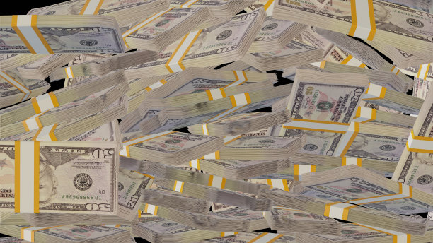 黑色背景上有很多钱。50美元纸币。成堆的钱。图片下载