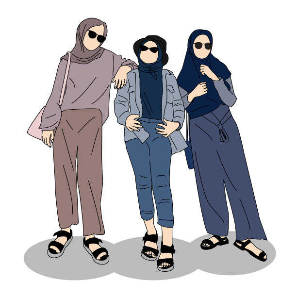 三个年轻的女孩图片下载