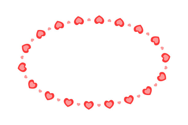 椭圆形框架与心模板情人节图片下载